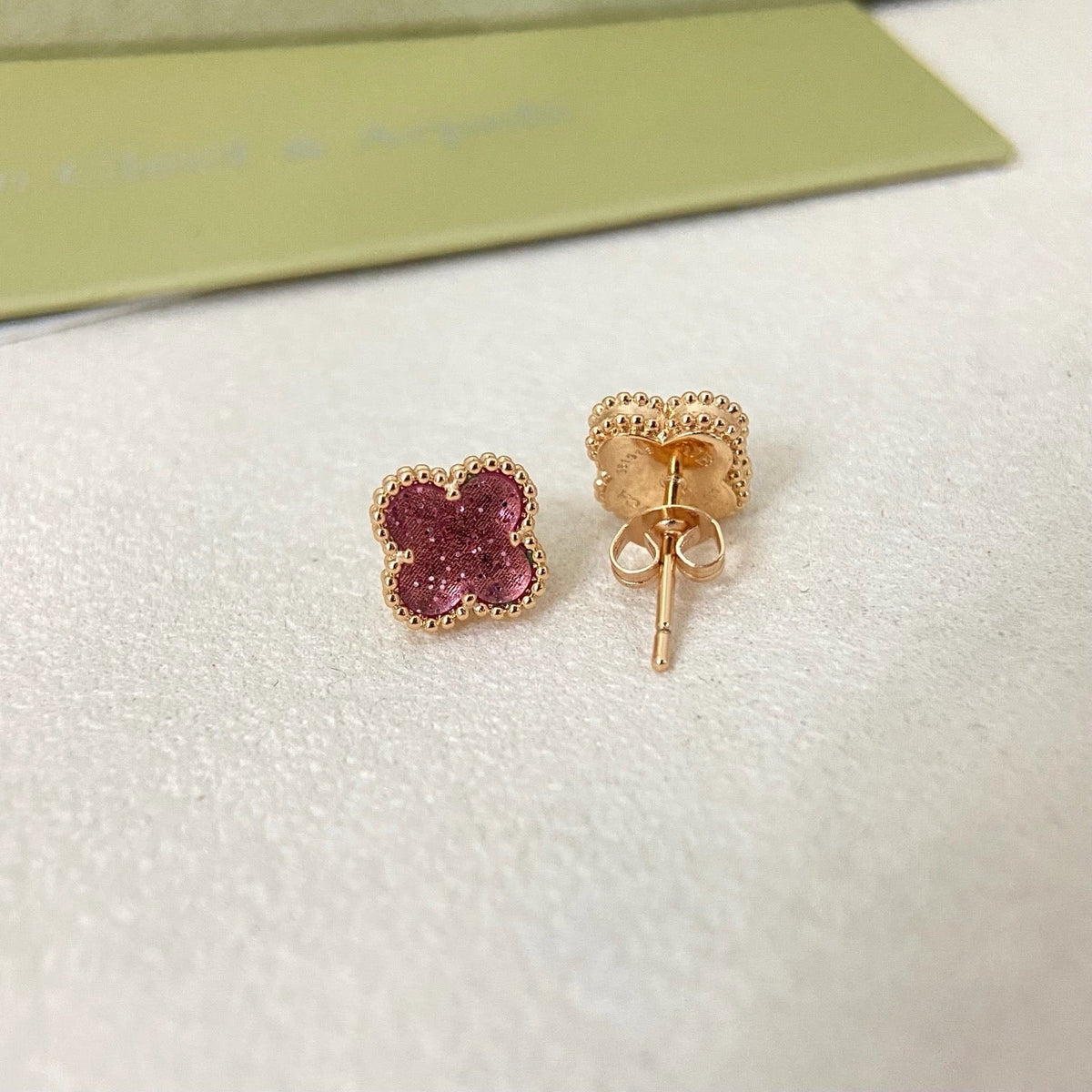 [⭐Haelin Jewelry]2026 NEW MINI CLOVER 1 MOTIF  BUBBLE PINK ENAMEL