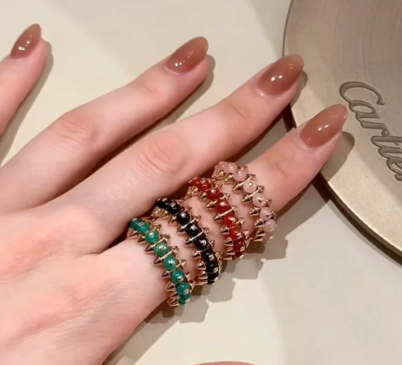 [⭐Haelin Jewelry]CLASH ELEGANT ROSE GOLD RING FEATURING NATURAL AGATE