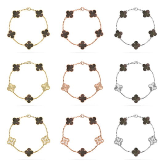 [⭐Haelin Jewelry] CLOVER 5 MOTIF GRAY MOP BRACELET COLLECTION