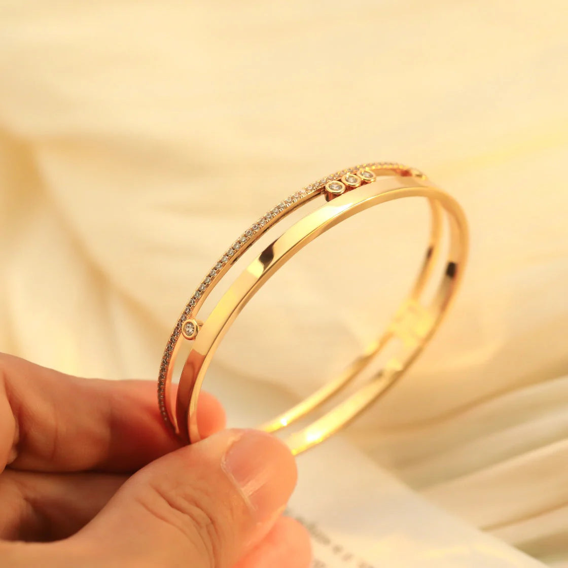 [⭐Haelin Jewelry]Move Romane Diamond Bangle Bracelet