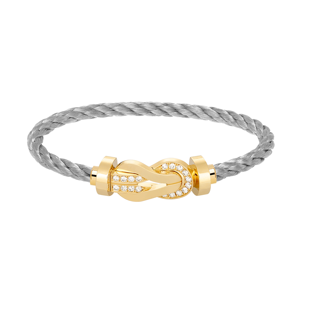 [⭐Haelin Jewelry]CHANCE LARGE 8 FIGURE BUCKLE HALF DIAMOND BRACELET GOLD