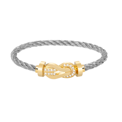 [⭐Haelin Jewelry]CHANCE LARGE 8 FIGURE BUCKLE HALF DIAMOND BRACELET GOLD
