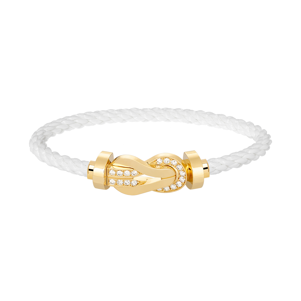 [⭐Haelin Jewelry]CHANCE LARGE 8 FIGURE BUCKLE HALF DIAMOND BRACELET GOLD