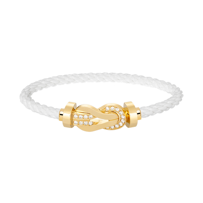 [⭐Haelin Jewelry]CHANCE LARGE 8 FIGURE BUCKLE HALF DIAMOND BRACELET GOLD