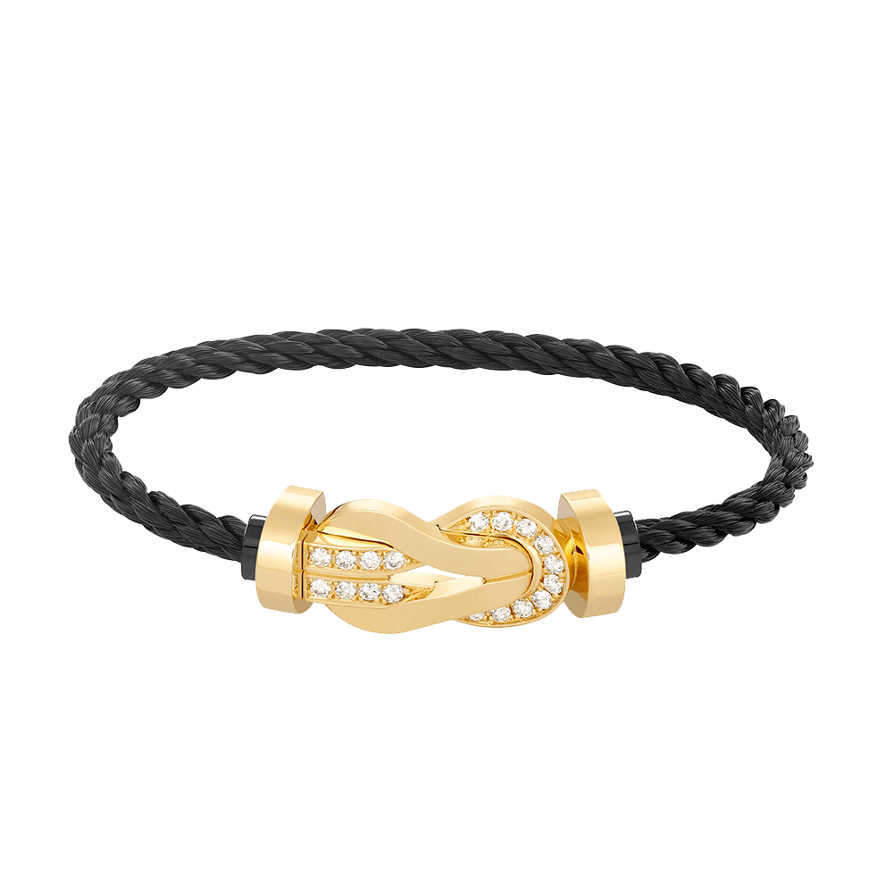 [⭐Haelin Jewelry]CHANCE LARGE 8 FIGURE BUCKLE HALF DIAMOND BRACELET GOLD