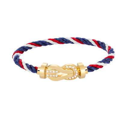 [⭐Haelin Jewelry]CHANCE LARGE 8 FIGURE BUCKLE HALF DIAMOND BRACELET GOLD