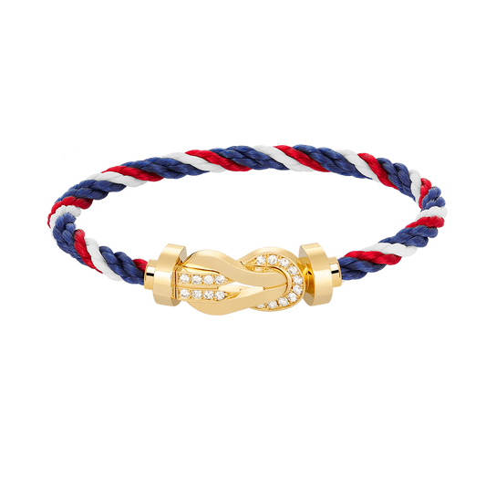 [⭐Haelin Jewelry]CHANCE LARGE 8 FIGURE BUCKLE HALF DIAMOND BRACELET GOLD