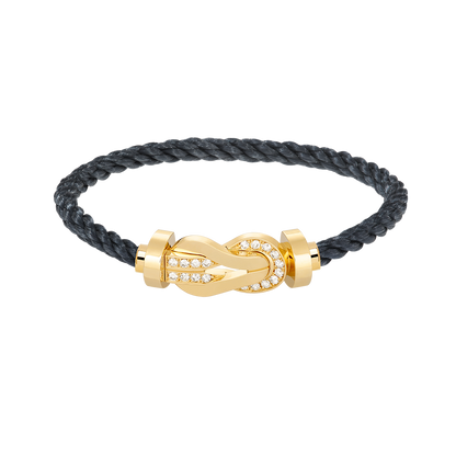 [⭐Haelin Jewelry]CHANCE LARGE 8 FIGURE BUCKLE HALF DIAMOND BRACELET GOLD