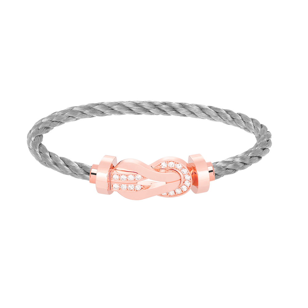 [⭐Haelin Jewelry]CHANCE LARGE 8 FIGURE BUCKLE HALF DIAMOND BRACELET ROSE GOLD
