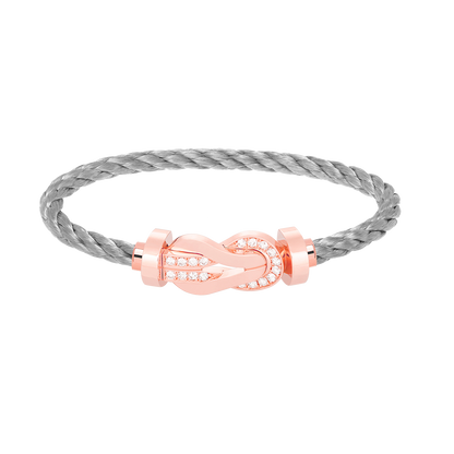 [⭐Haelin Jewelry]CHANCE LARGE 8 FIGURE BUCKLE HALF DIAMOND BRACELET ROSE GOLD