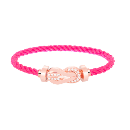 [⭐Haelin Jewelry]CHANCE LARGE 8 FIGURE BUCKLE HALF DIAMOND BRACELET ROSE GOLD