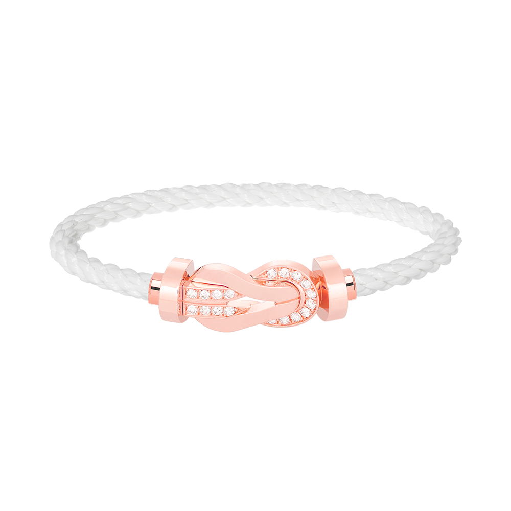 [⭐Haelin Jewelry]CHANCE LARGE 8 FIGURE BUCKLE HALF DIAMOND BRACELET ROSE GOLD