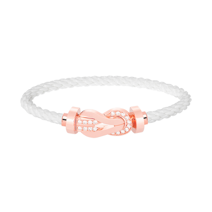 [⭐Haelin Jewelry]CHANCE LARGE 8 FIGURE BUCKLE HALF DIAMOND BRACELET ROSE GOLD