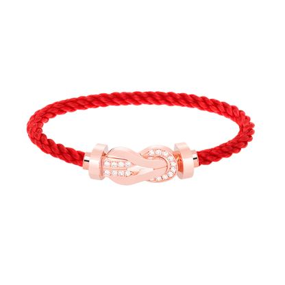 [⭐Haelin Jewelry]CHANCE LARGE 8 FIGURE BUCKLE HALF DIAMOND BRACELET ROSE GOLD