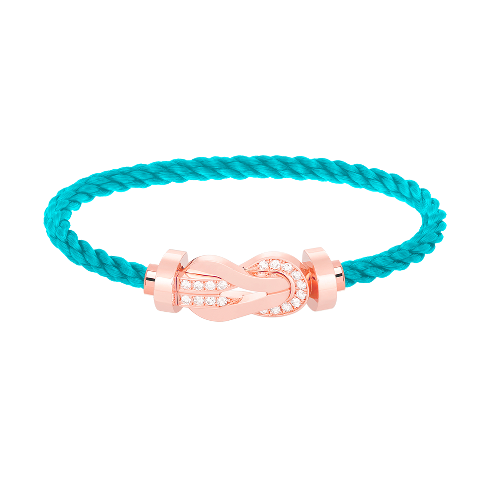 [⭐Haelin Jewelry]CHANCE LARGE 8 FIGURE BUCKLE HALF DIAMOND BRACELET ROSE GOLD
