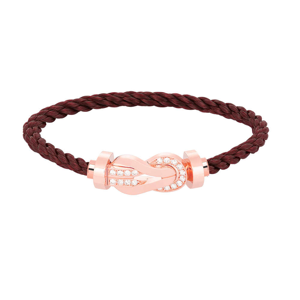 [⭐Haelin Jewelry]CHANCE LARGE 8 FIGURE BUCKLE HALF DIAMOND BRACELET ROSE GOLD