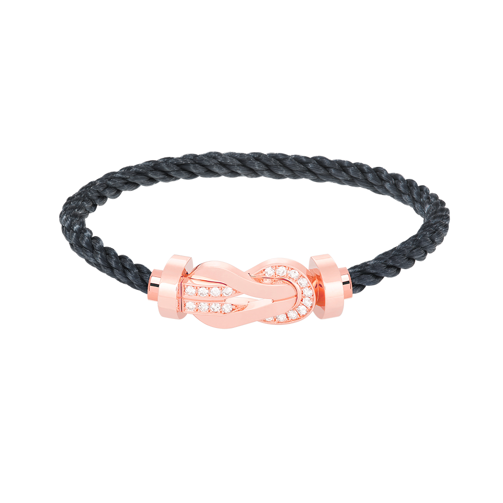 [⭐Haelin Jewelry]CHANCE LARGE 8 FIGURE BUCKLE HALF DIAMOND BRACELET ROSE GOLD