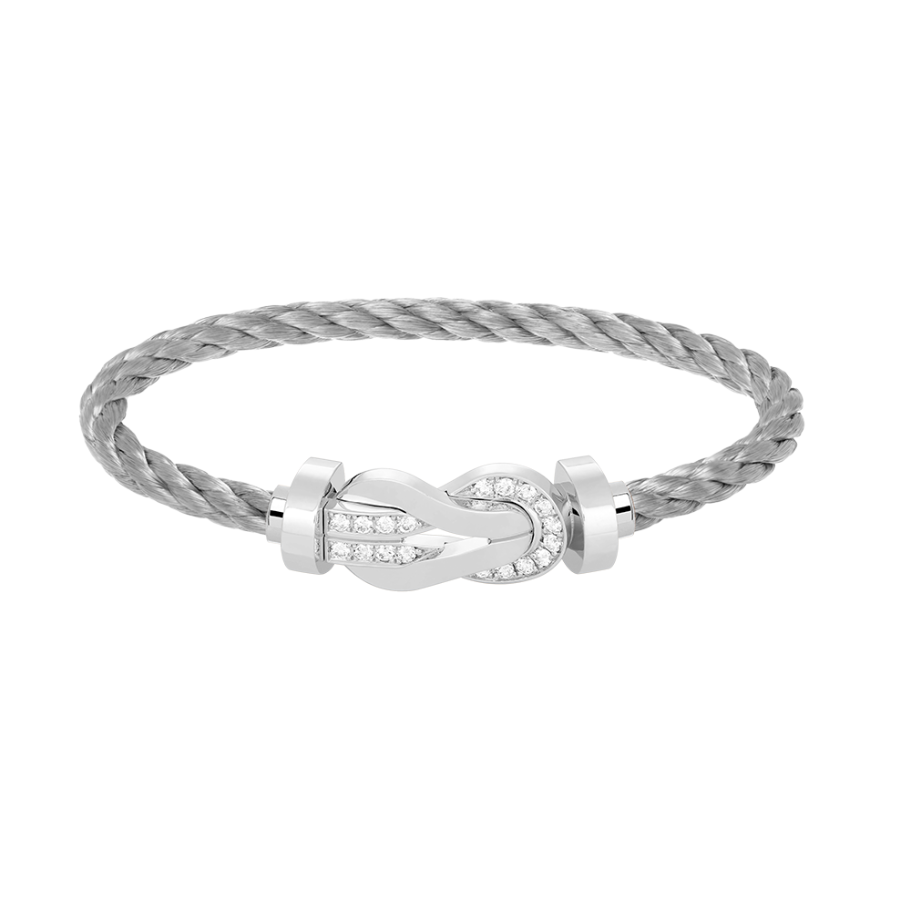 [⭐Haelin Jewelry]CHANCE LARGE 8 FIGURE BUCKLE HALF DIAMOND BRACELET SILVER
