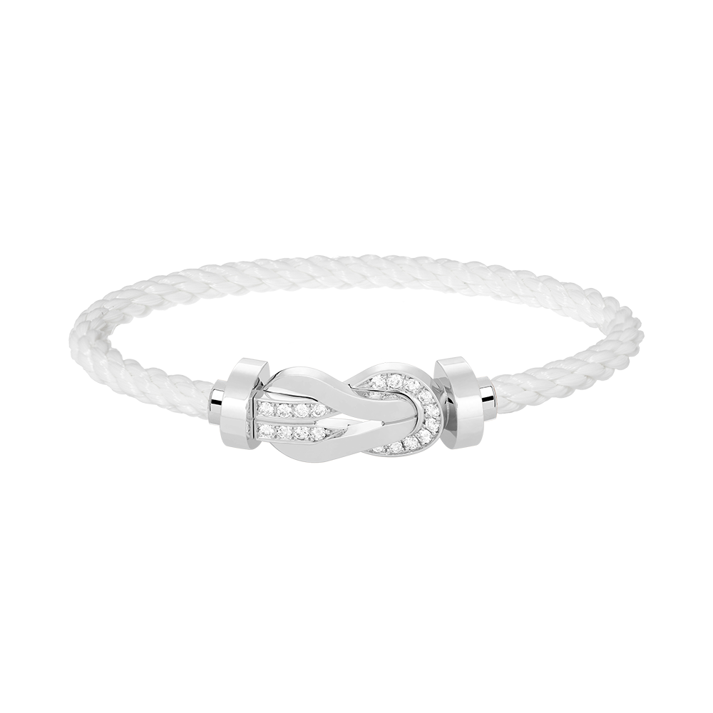 [⭐Haelin Jewelry]CHANCE LARGE 8 FIGURE BUCKLE HALF DIAMOND BRACELET SILVER