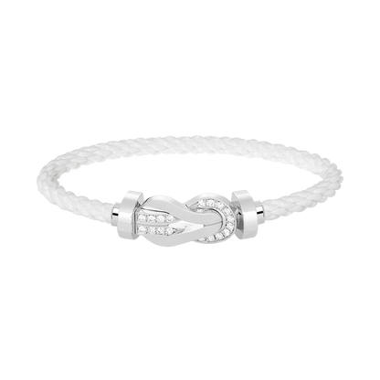 [⭐Haelin Jewelry]CHANCE LARGE 8 FIGURE BUCKLE HALF DIAMOND BRACELET SILVER
