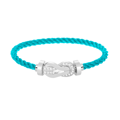 [⭐Haelin Jewelry]CHANCE LARGE 8 FIGURE BUCKLE HALF DIAMOND BRACELET SILVER
