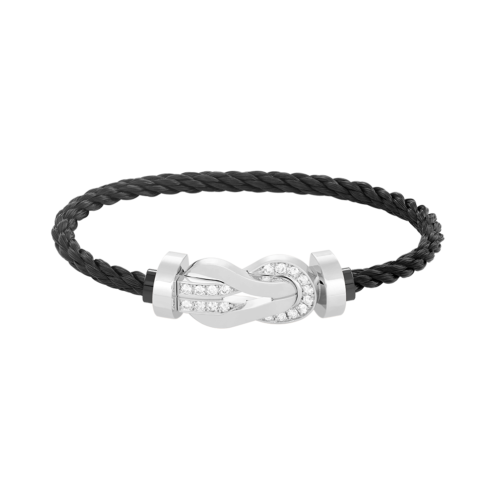 [⭐Haelin Jewelry]CHANCE LARGE 8 FIGURE BUCKLE HALF DIAMOND BRACELET SILVER