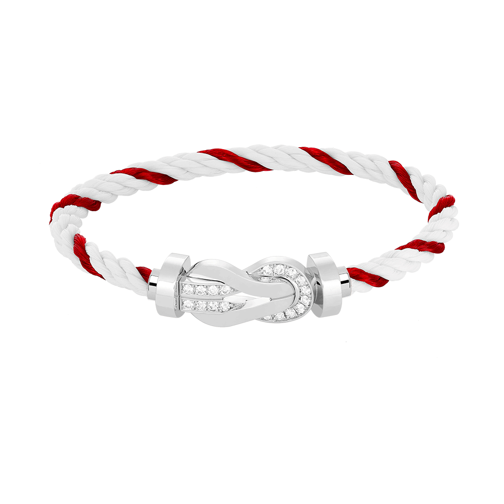 [⭐Haelin Jewelry]CHANCE LARGE 8 FIGURE BUCKLE HALF DIAMOND BRACELET SILVER