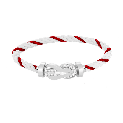 [⭐Haelin Jewelry]CHANCE LARGE 8 FIGURE BUCKLE HALF DIAMOND BRACELET SILVER