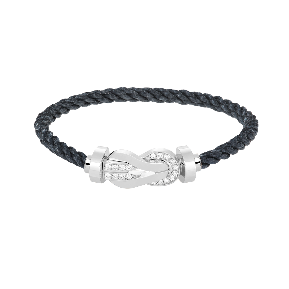 [⭐Haelin Jewelry]CHANCE LARGE 8 FIGURE BUCKLE HALF DIAMOND BRACELET SILVER