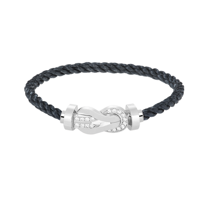 [⭐Haelin Jewelry]CHANCE LARGE 8 FIGURE BUCKLE HALF DIAMOND BRACELET SILVER