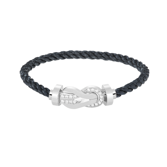 [⭐Haelin Jewelry]CHANCE LARGE 8 FIGURE BUCKLE HALF DIAMOND BRACELET SILVER