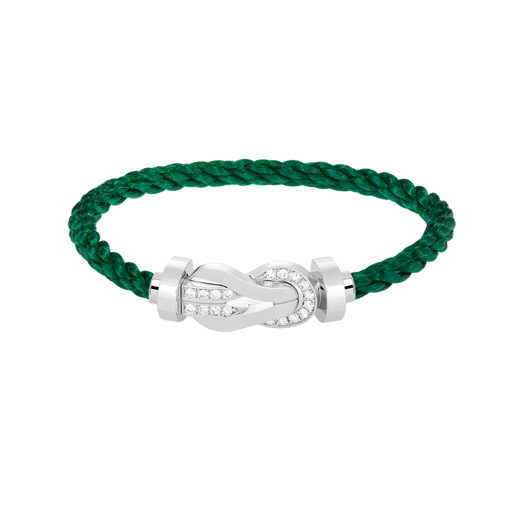[⭐Haelin Jewelry]CHANCE LARGE 8 FIGURE BUCKLE HALF DIAMOND BRACELET SILVER