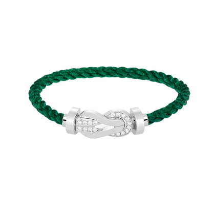 [⭐Haelin Jewelry]CHANCE LARGE 8 FIGURE BUCKLE HALF DIAMOND BRACELET SILVER