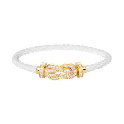 [⭐Haelin Jewelry]CHANCE LARGE 8 FIGURE BUCKLE FULLDIAMOND BRACELET GOLD