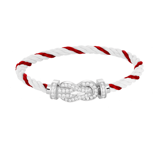 [⭐Haelin Jewelry]CHANCE LARGE 8 FIGURE BUCKLE FULL DIAMOND BRACELET SILVER