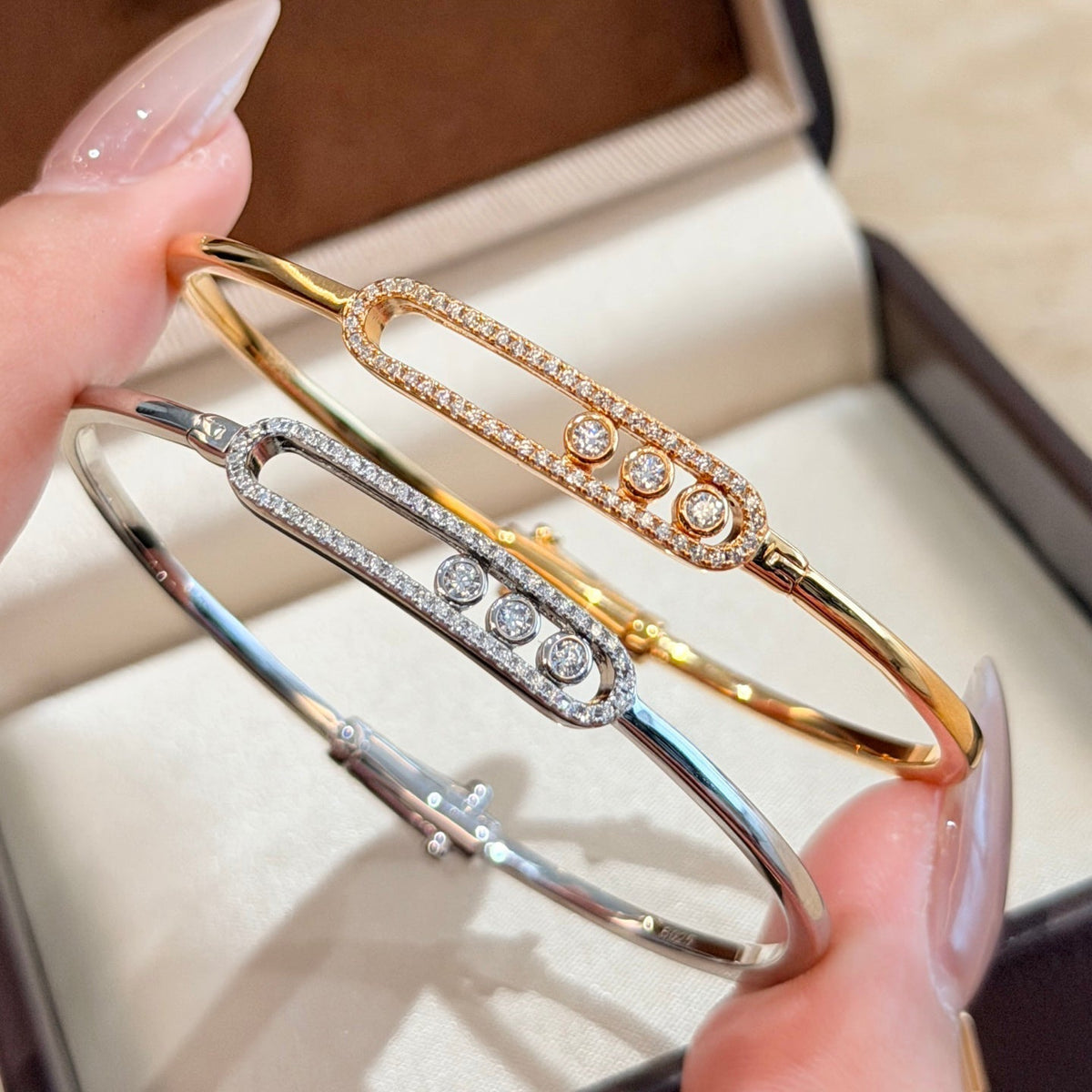 [⭐Haelin Jewelry]Move Pavé Diamond Bangle Bracelet M