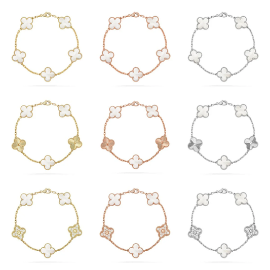 [⭐Haelin Jewelry]CLOVER WHITE PEARL MOP 5 MOTIF BRACELET COLLECTION