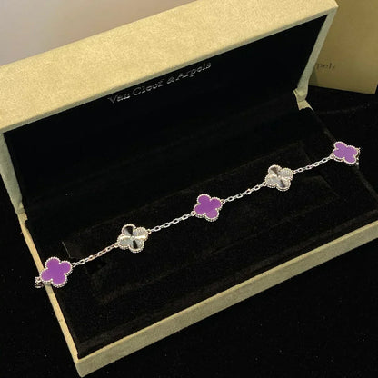 [⭐Haelin Jewelry] CLOVER 5 MOTIF VIOLET BRACELET COLLECTION