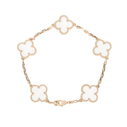 [⭐Haelin Jewelry]CLOVER 5 MOTIF ROCK CRYSTAL BRACELET