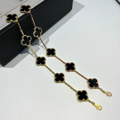 [⭐Haelin Jewelry] CLOVER 5 MOTIF ONYXS BRACELET COLLECTION