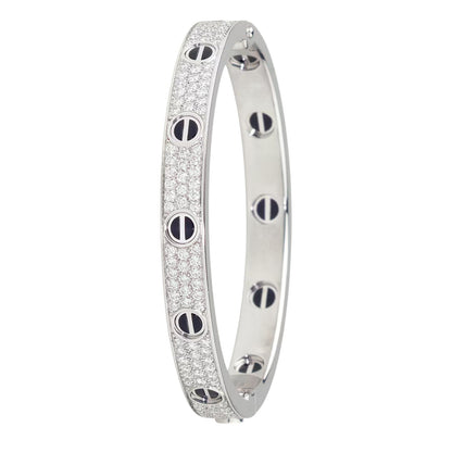 [⭐Haelin Jewelry]LOVE BRACELET 6.1MM DIAMOND-PAVED CERAMIC