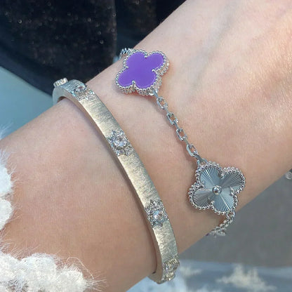 [⭐Haelin Jewelry] CLOVER 5 MOTIF VIOLET BRACELET COLLECTION