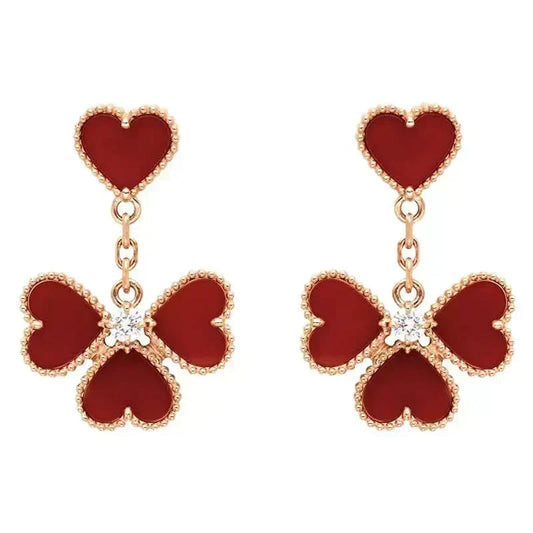 [⭐Haelin Jewelry]SWEET CLOVER CARNELIAN EARRINGS