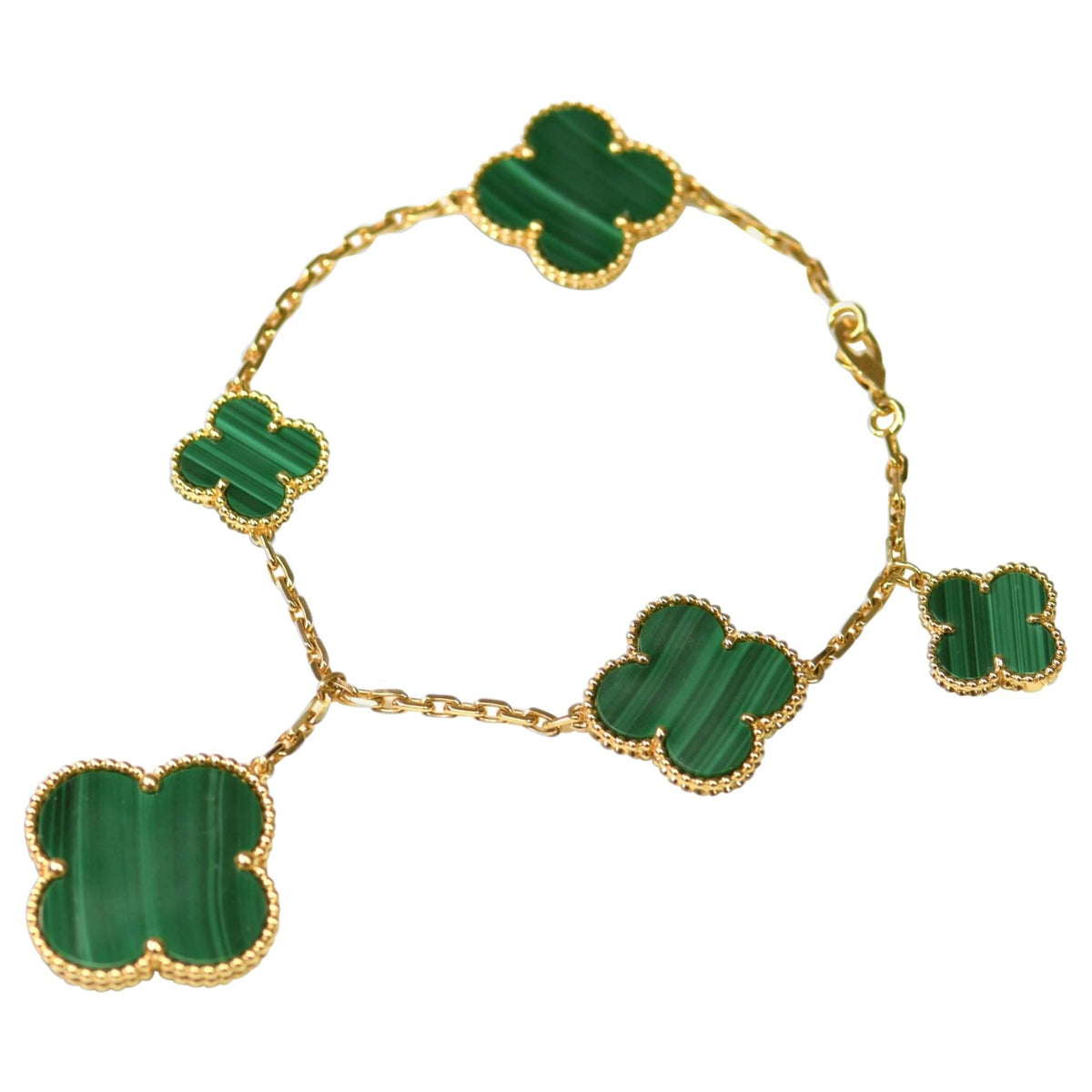 [⭐Haelin Jewelry]MAGIC CLOVER MALACHITE GOLD BRACELET 5 MOTIFS