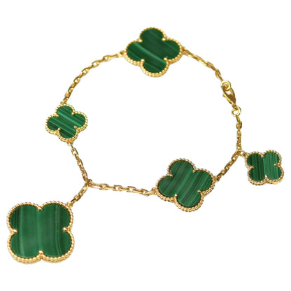 [⭐Haelin Jewelry]MAGIC CLOVER MALACHITE GOLD BRACELET 5 MOTIFS