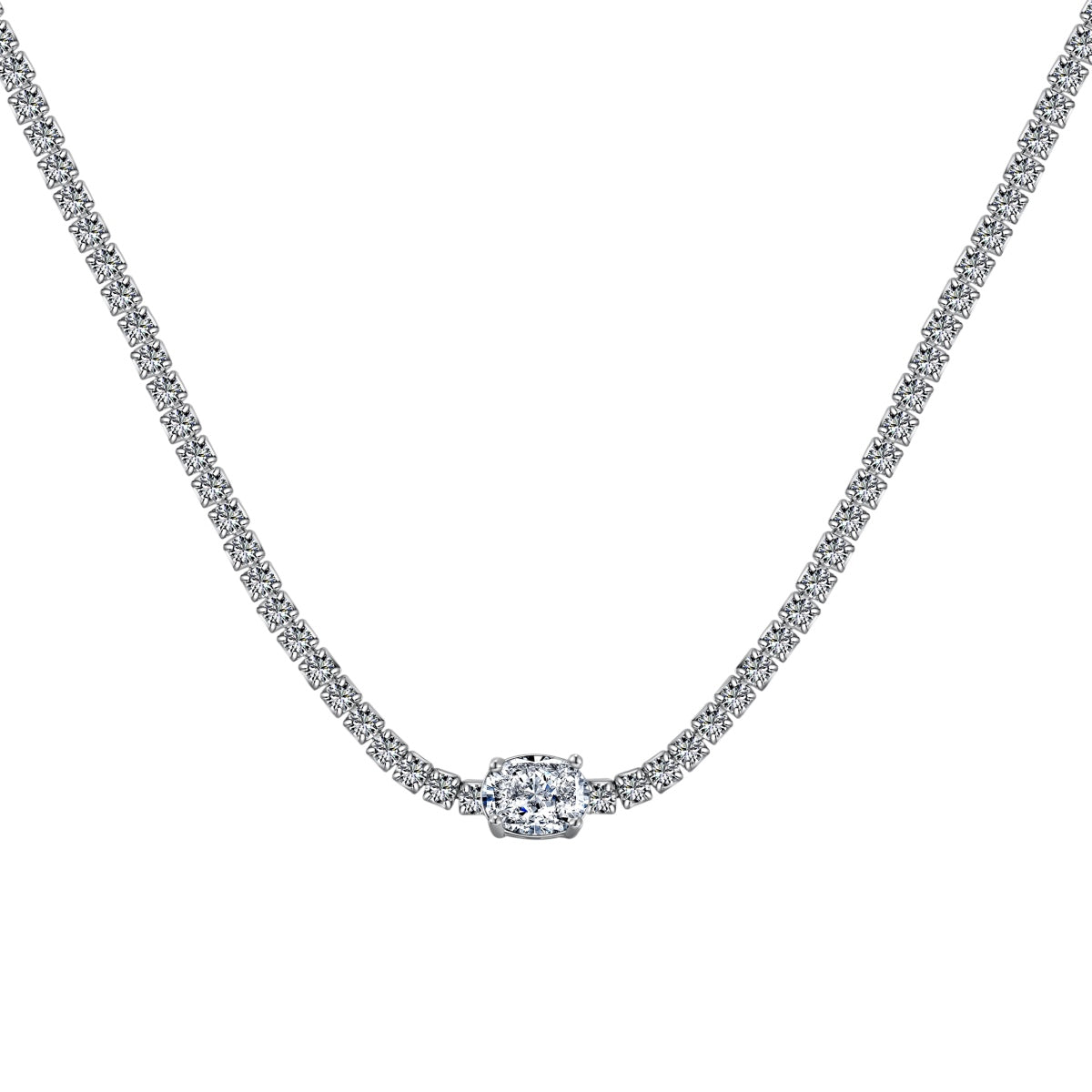 [Haelin Jewelry]1.0 Carat Shining Oval Cut Necklace