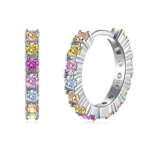 [Haelin Jewelry]Radiant Colorful Round Cut Earrings