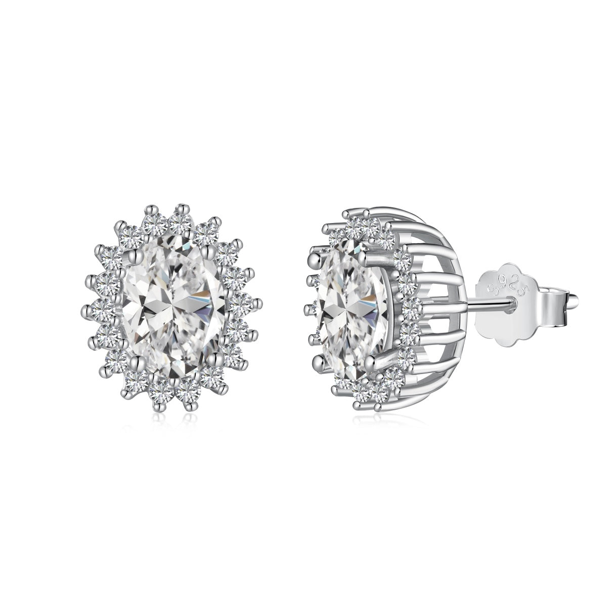 [Haelin Jewelry]Delicate Radiant Oval Cut Daily Earrings