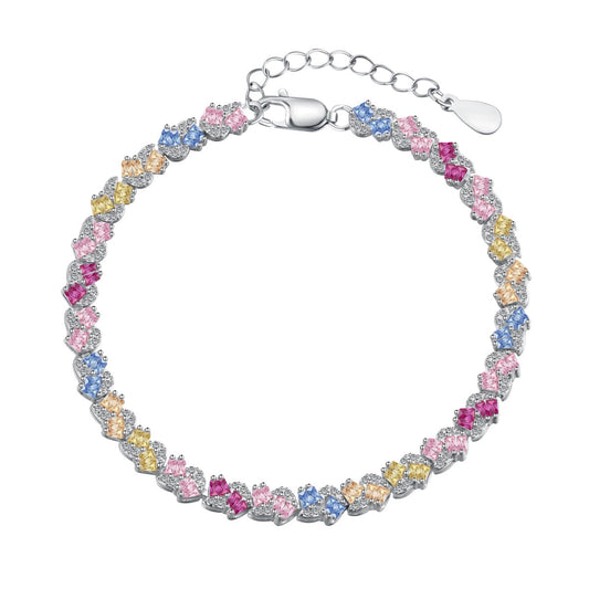 [Haelin Jewelry]Ornate Colorful Flower Shape Party Bracelet