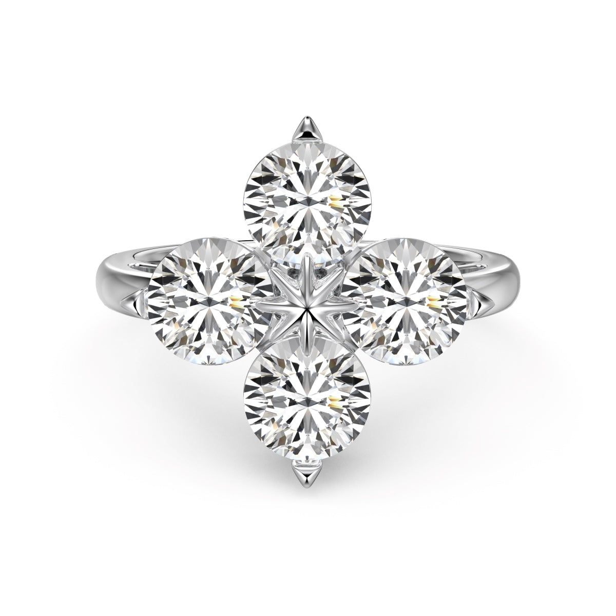 [Haelin Jewelry]Four-Leaf Clover Eight-Pointed Star Ring